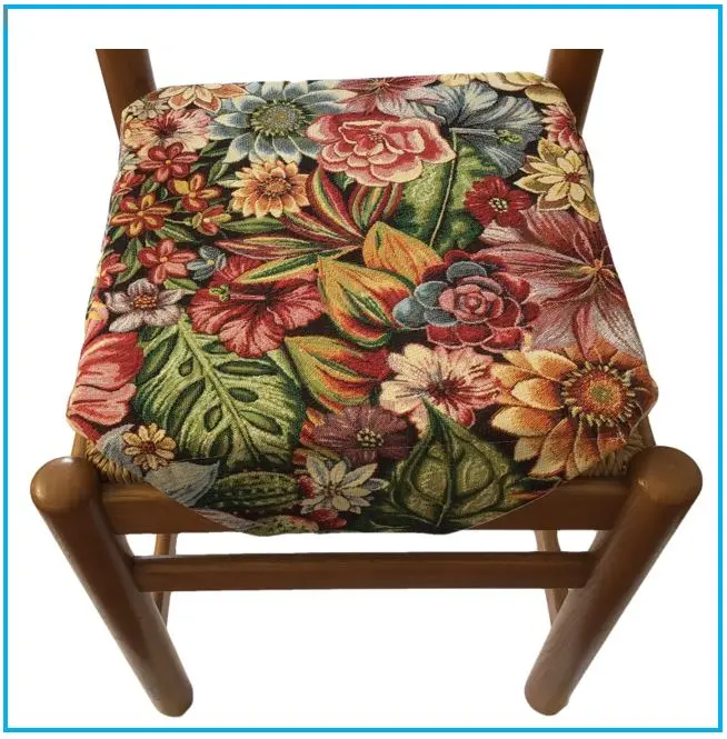 Cuscini sedie cucina con ali Set 4/6 - colore multicolore - tessuto Gobelin - art.flowers