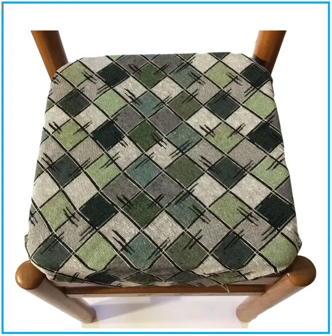 Cuscini sedie cucina con ali - Set 4/6 - colore var.verde - tessuto Gobelin - art.chess