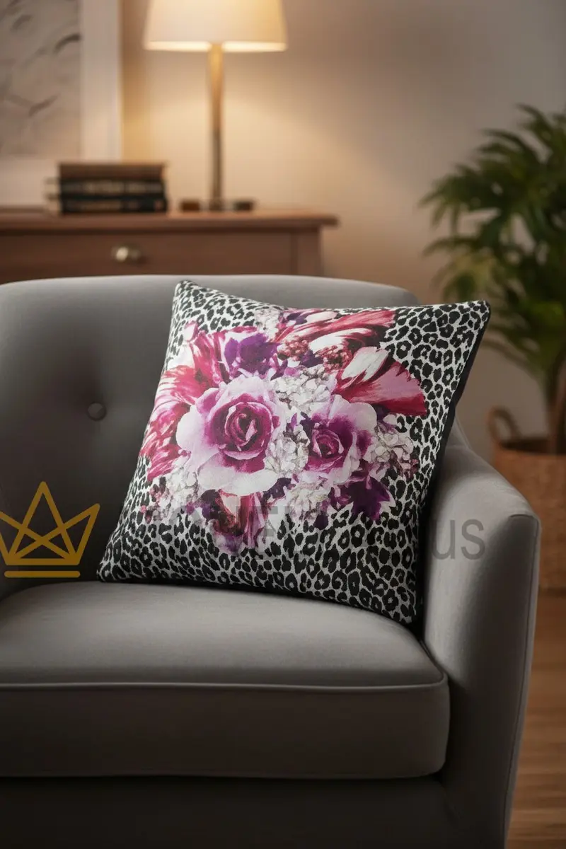 Cuscino arredo Bouquet leopard SILK Roberto Cavalli
