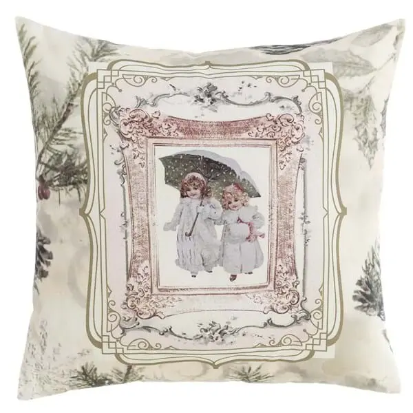 Cuscino Bambine sotto la Neve