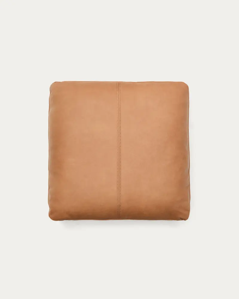 Cuscino Blok in pelle marrone 60 x 60 cm