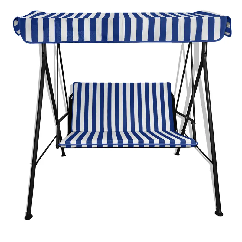 Cuscino blu per dondolo da giardino - linea fasciato