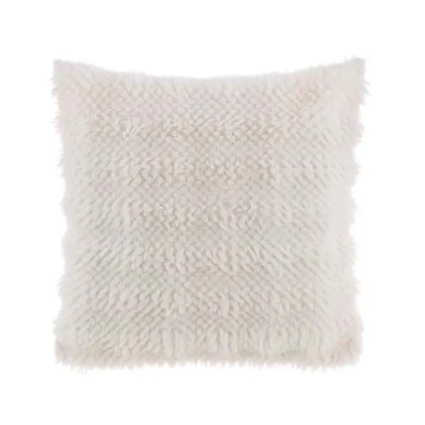 Cuscino eco-pelliccia avorio