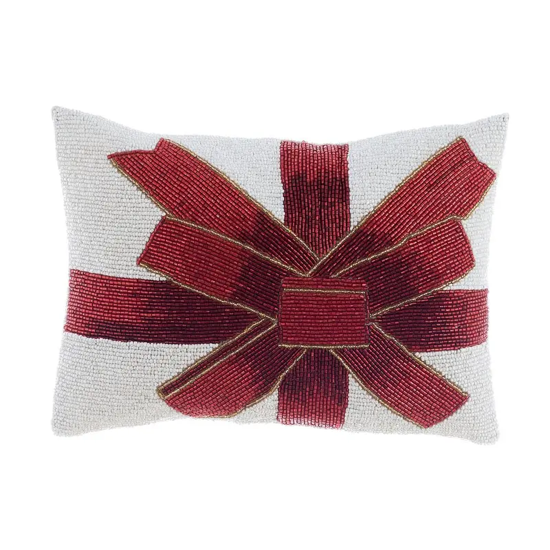 Cuscino Fiocco rettangolare con Perline · 25×35