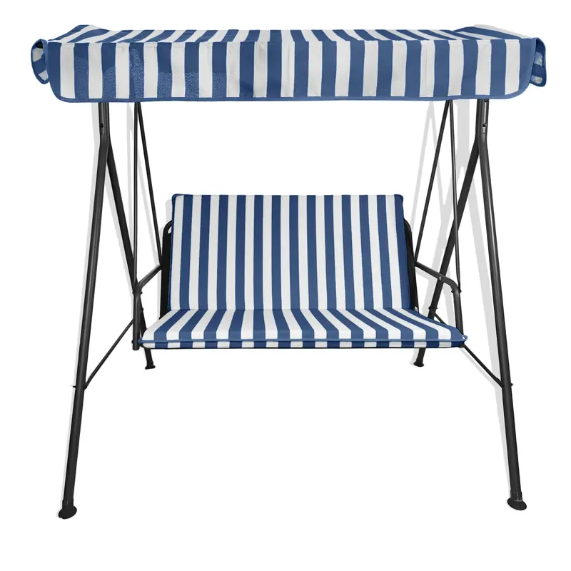 Cuscino impermeabile blu per dondolo da giardino - linea fasciato