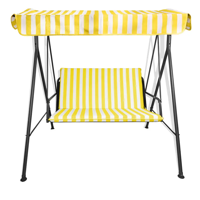 Cuscino impermeabile giallo per dondolo da giardino - linea fasciato