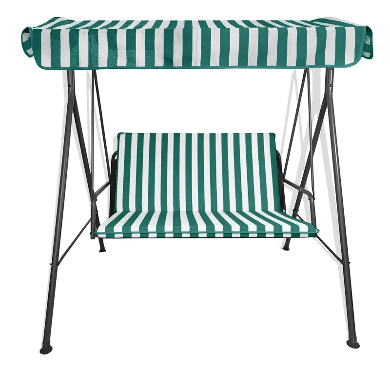 Cuscino impermeabile verde per dondolo da giardino - linea fasciato