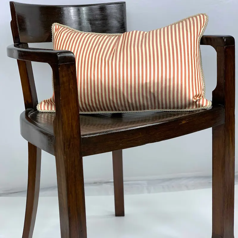 Cuscino in Seta Jacquard Cm 30x50 disegno riga colore Arancio Cod 492