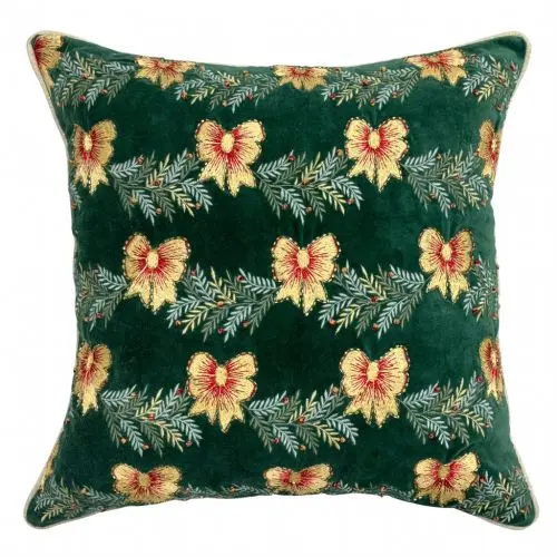 cuscino in velluto con ricami serie Xmas Chic cm. 45x45