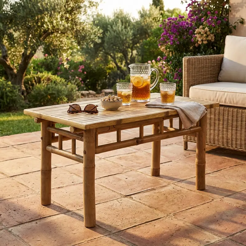 Cuzco - tavolino da salotto marrone in legno 90x45