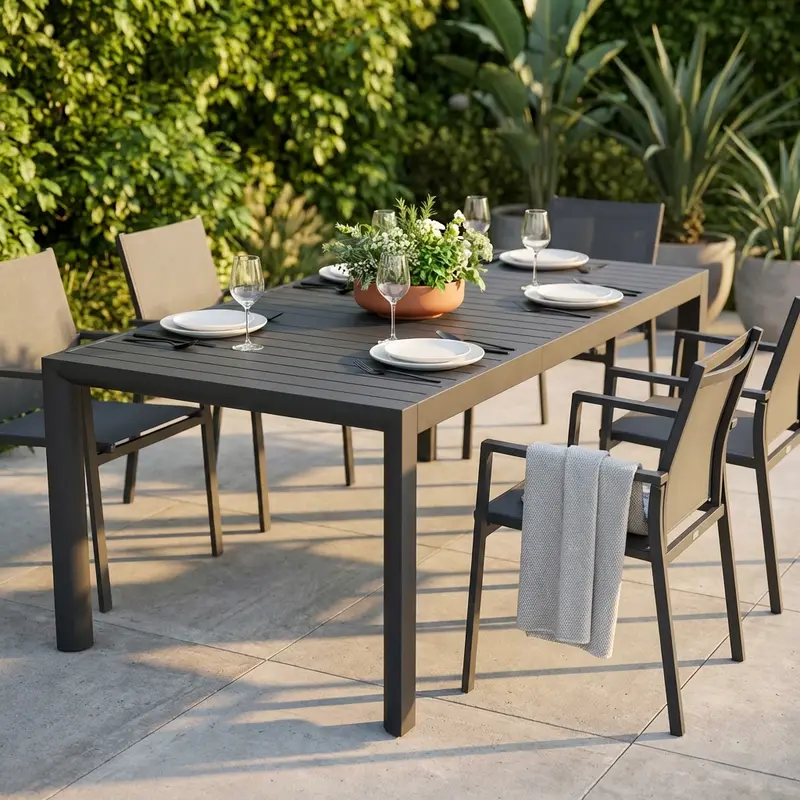 Dario - tavolo allungabile in alluminio 160/240x100