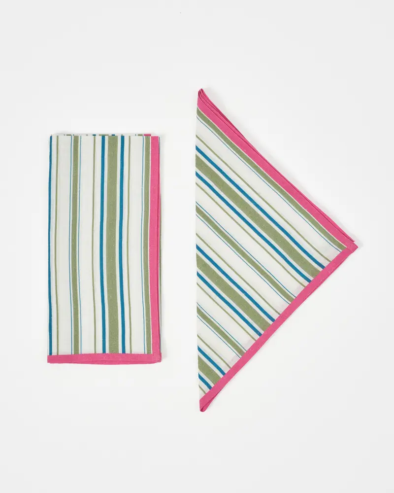 D'Ascoli Livinia Striped Linen Napkins (Set of 4)
