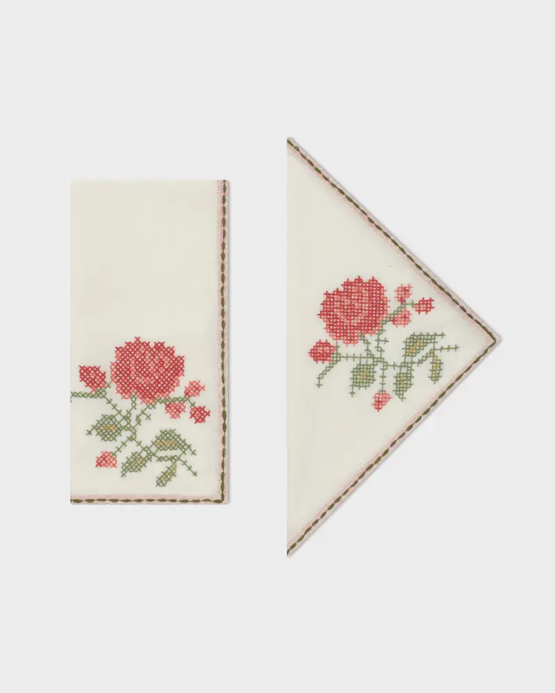 D'Ascoli Roma Hand-Embroidered Linen Napkins (Set of 4)