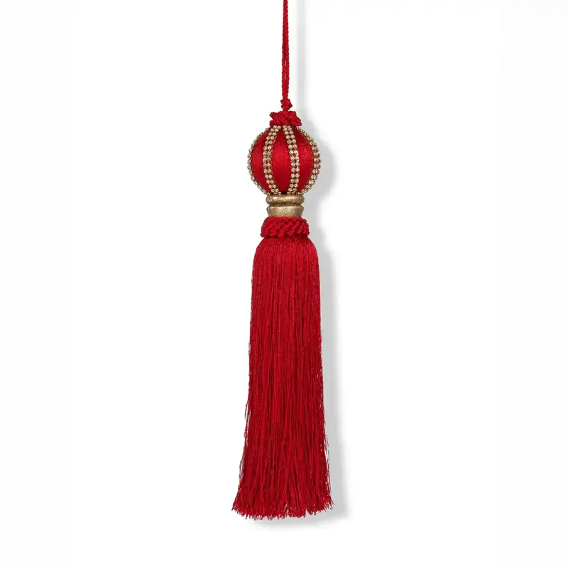 Decorazione nappa con brillantini Rosso h 27 cm | EDG - Enzo De Gasperi