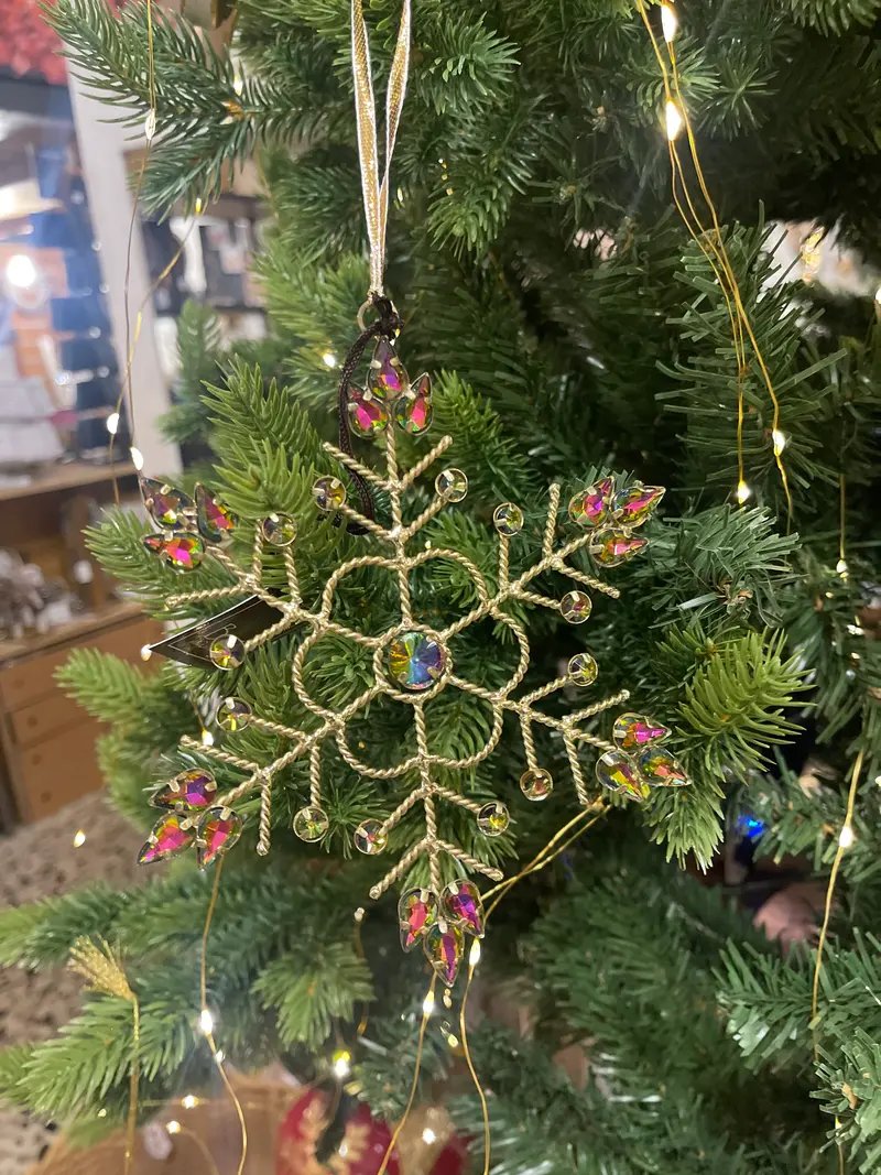 DECORAZIONE SNOWFLAKE RAINBOW CM15X15 ORO