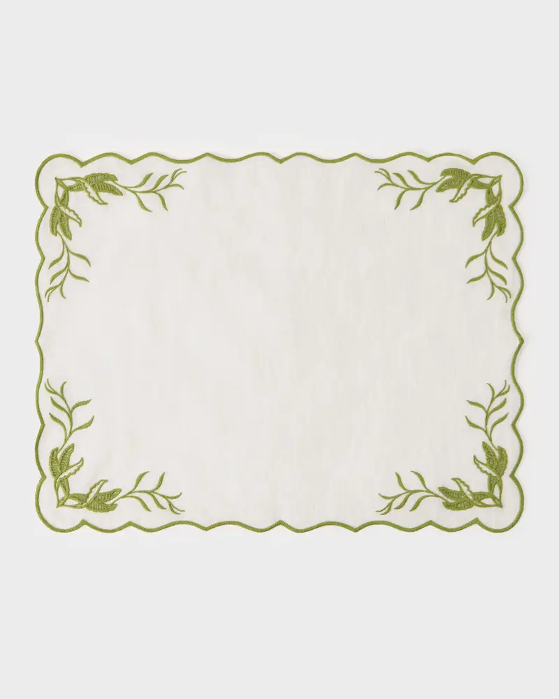 Destree x Cabana Embroidered Linen Placemat