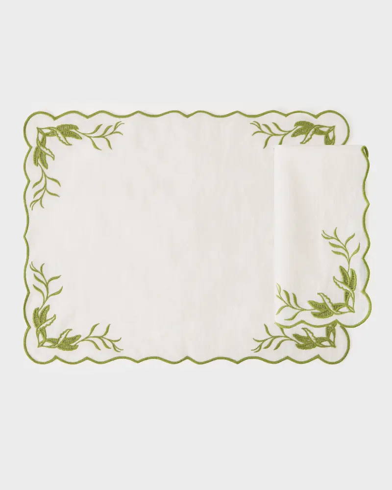 Destree x Cabana Embroidered Placemat and Napkin
