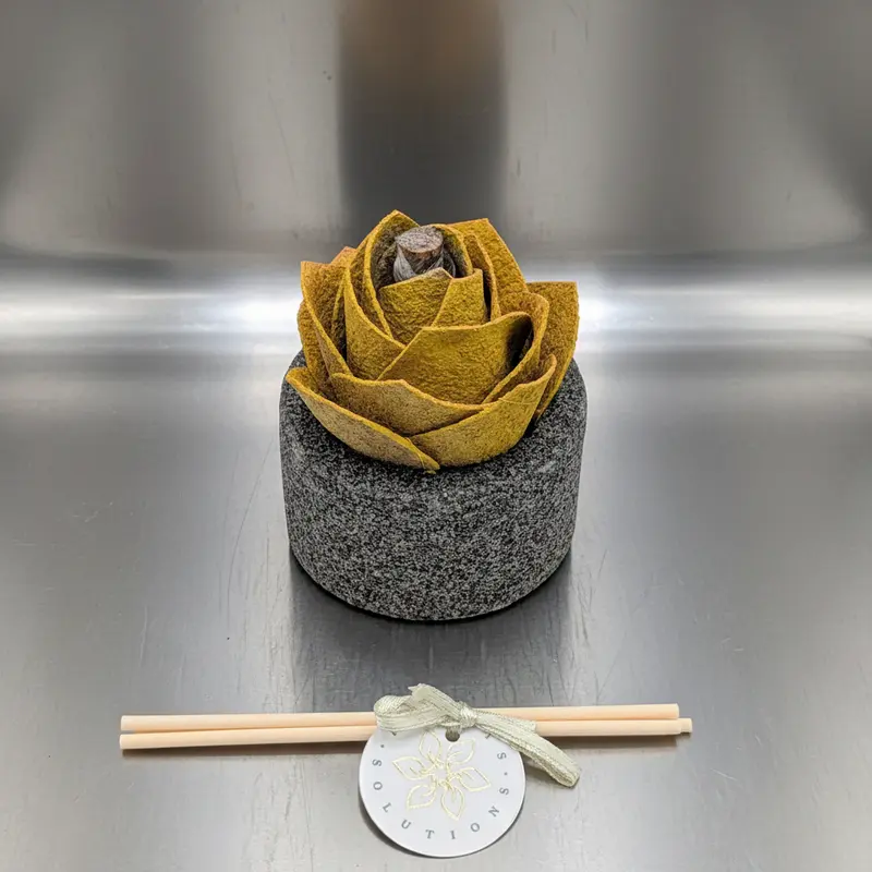 Diffusore Ambiente Rosa Maravee in Sughero Giallo – Elegante Profumatore Naturale
