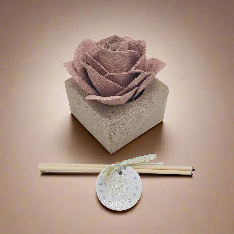 Diffusore Ambiente Rosa Moderna in Sughero Rosa – Elegante Profumatore Naturale