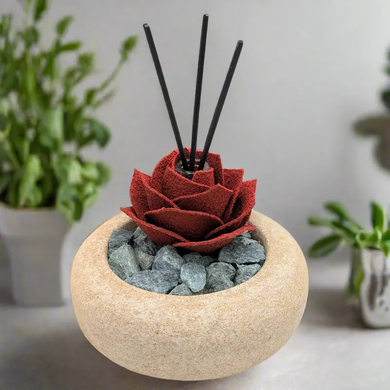 Diffusore Profumato per Ambienti Zen Bianco – Rosa Rossa | Artigianale