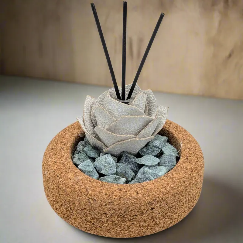 Diffusore Profumato per Ambienti Zen Naturale – Rosa Bianca | Artigianale