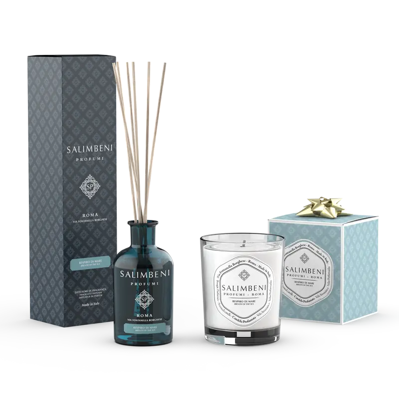 Difusor de Brisa do Mar 100 ml + Vela Perfumada Brisa do Mar 190 gr