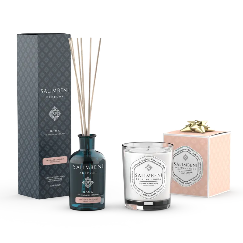 Difusor de Flor de Laranjeira de Taormina 100 ml + Vela Perfumada Flor de Laranjeira de Taormina 190 gr