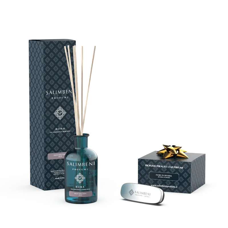 Difusor em Stick Figueira de Elba 100 ml + Perfume para o Automóvel Cromo Flores em Riviera GRÁTIS