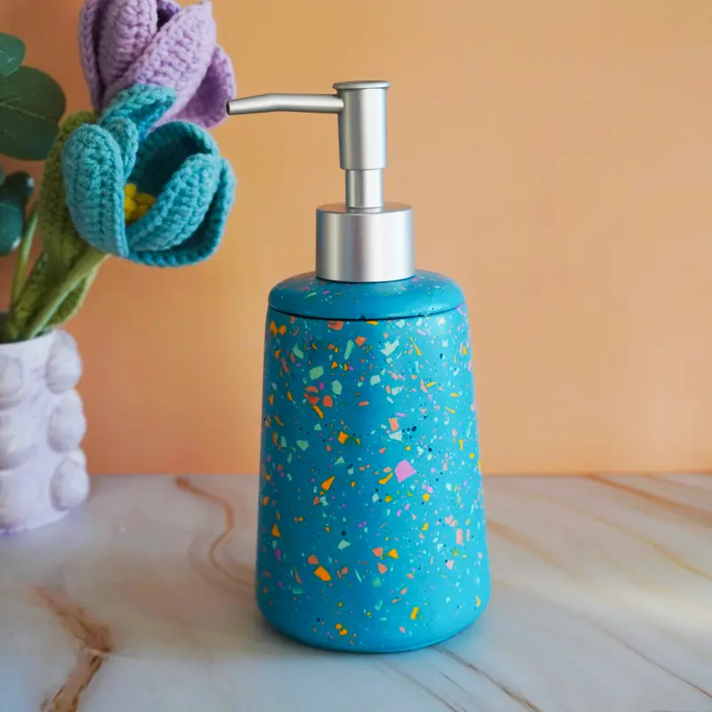 Dispenser di Sapone liquido in Eco-Resina - Color Verde Petrolio – Fatto a Mano