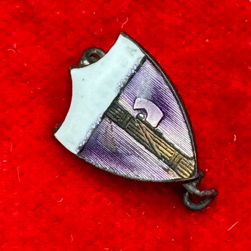 Distintivo U.S. Volterrana Volterra calcio ventennio fascio smaltato 1930 ca
