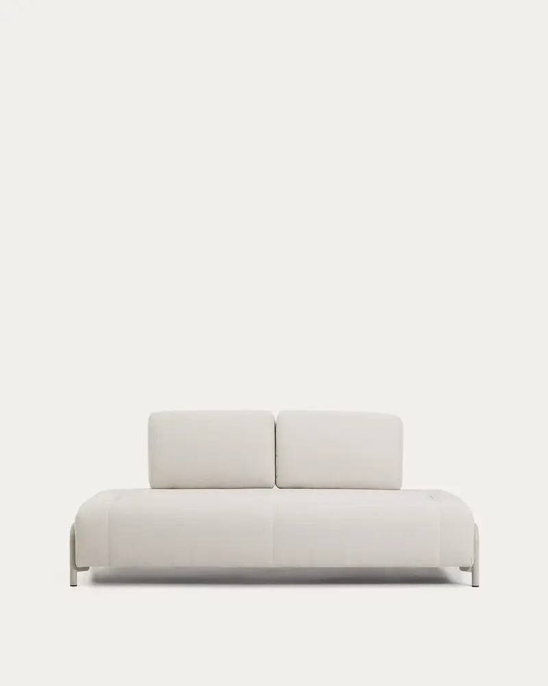 Divano Compo 2 posti in ciniglia écru con struttura metallica beige 200 cm