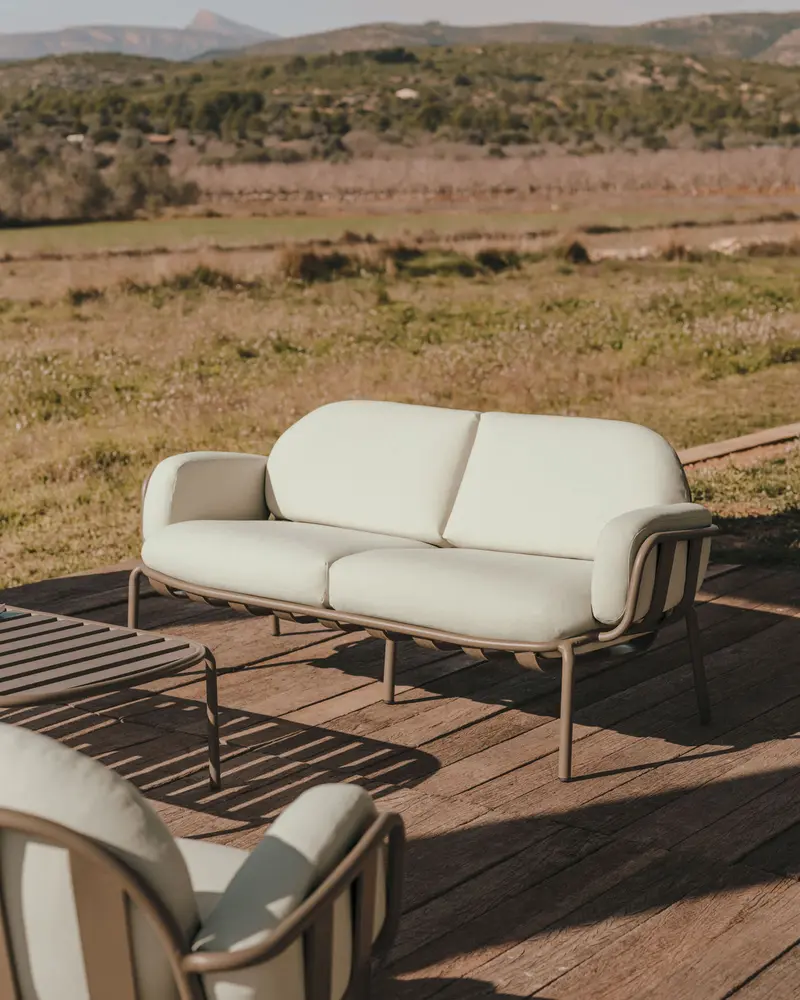 Divano da esterno 2 posti Joncols in alluminio verniciato grigio 164 cm