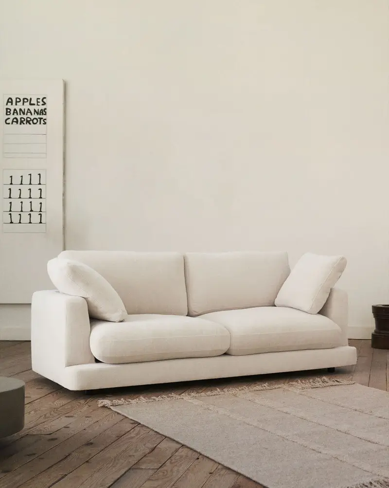 Divano Gala 3 posti beige 210 cm
