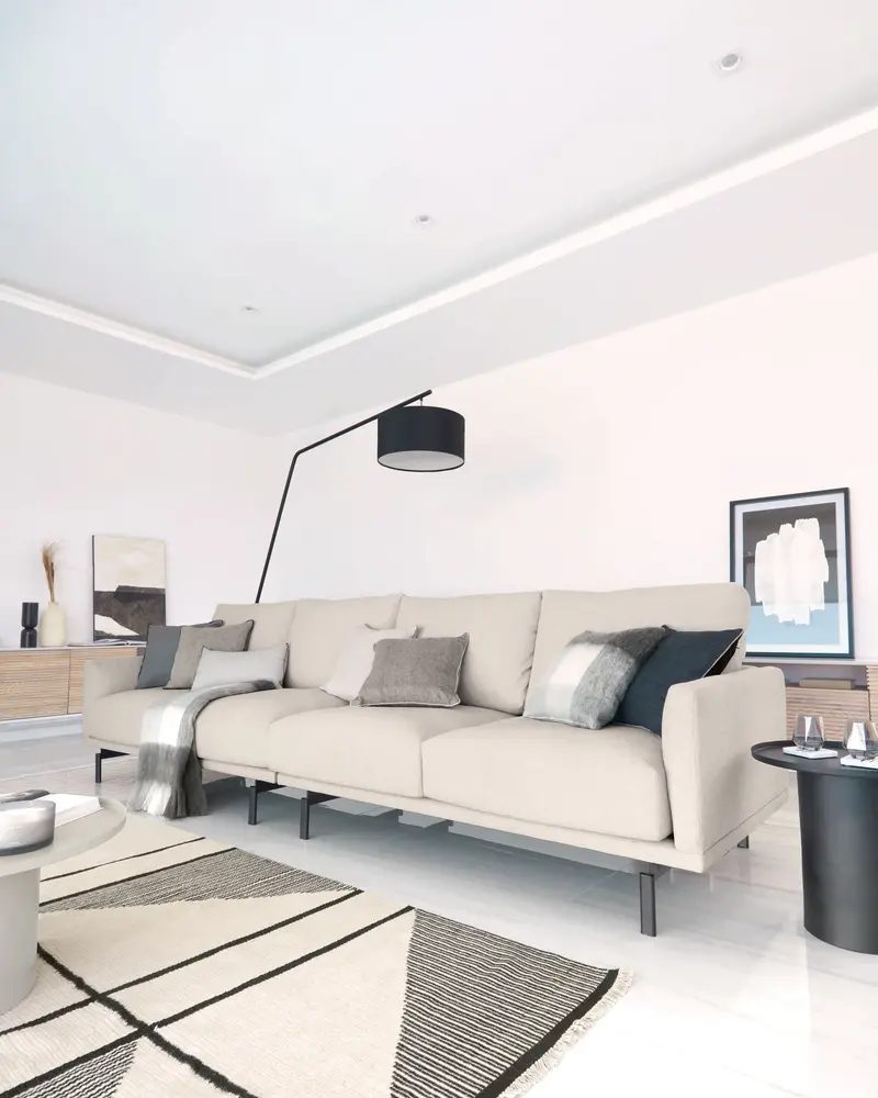 Divano Galene 4 posti beige 414 cm