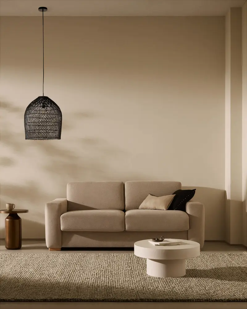 Divano letto Anley 2 posti beige 204 cm