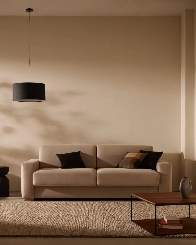 Divano letto Anley 3 posti beige 224 cm