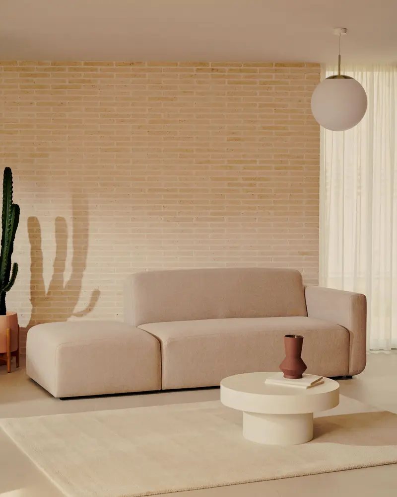 Divano modulare Neom 2 posti beige 244 cm