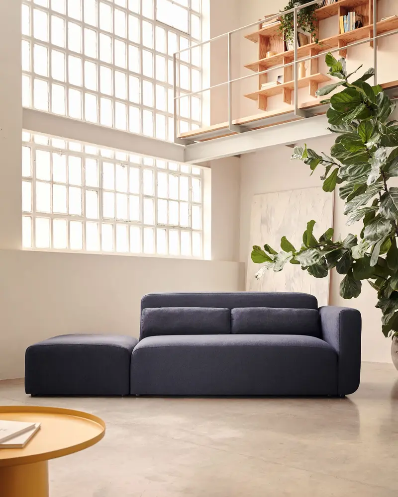 Divano modulare Neom 2 posti blu 244 cm