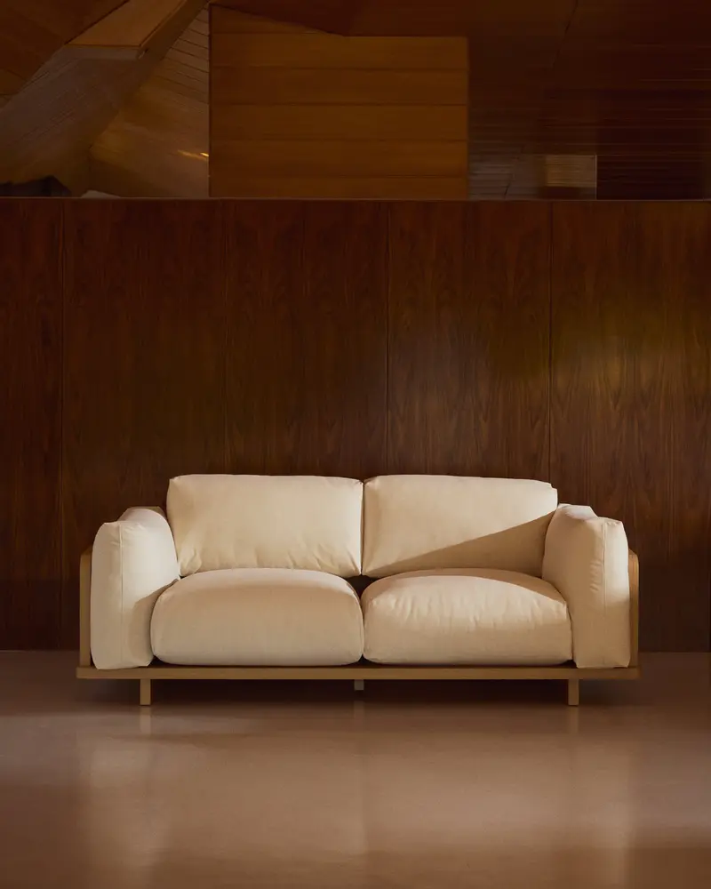 Divano Oaq 3 posti beige 225 cm