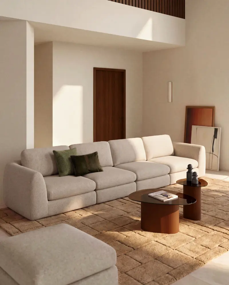 Divano Vera 6 posti beige 410 cm FSC Mix Credit