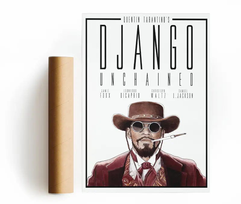 DJANGO UNCHAINED DJANGO FREEMAN STAMPA D'ARTE