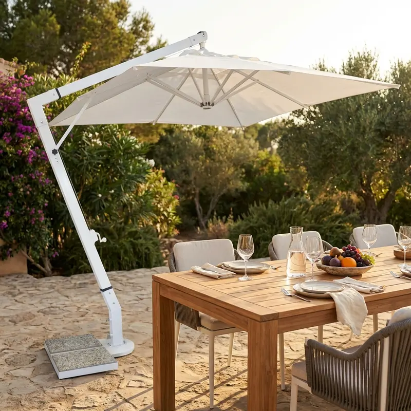Doride - ombrellone laterale bianco 3 x 3 m