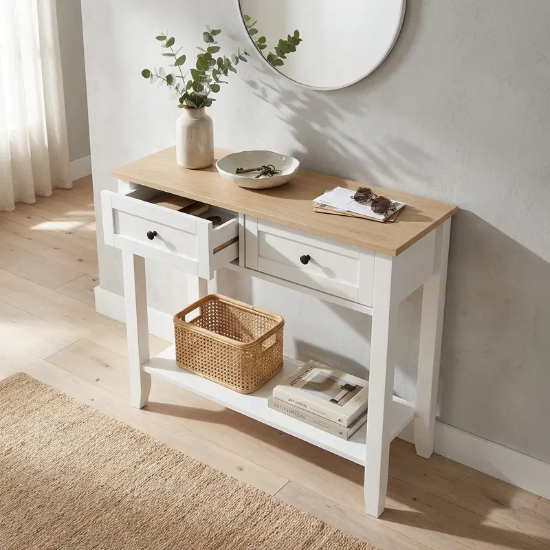 Dorotea - consolle in legno e acciaio