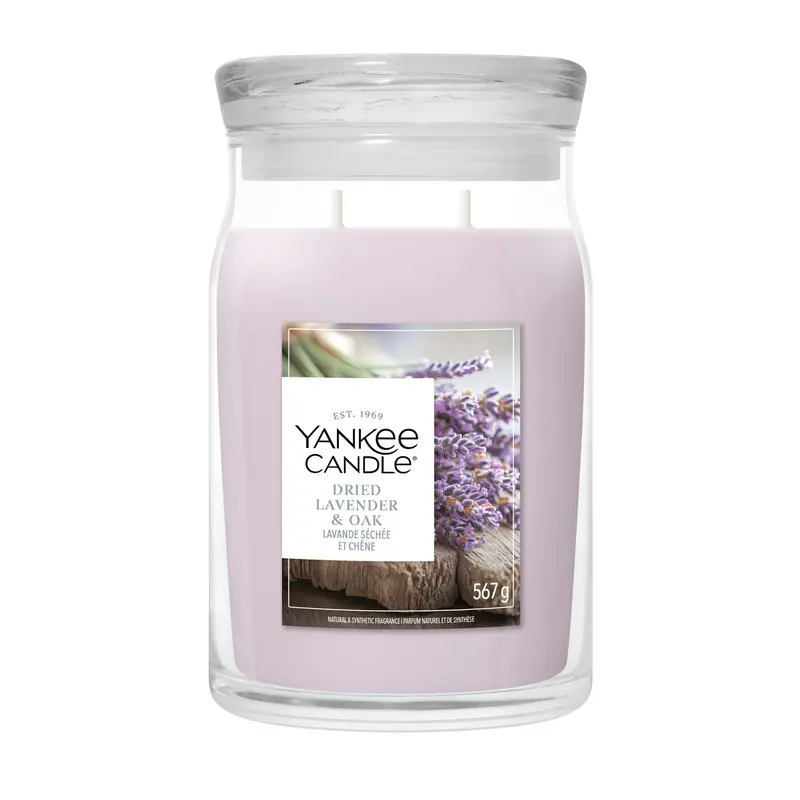 DRIED LAVENDER & OAK -Yankee Candle- Giara Grande - signatire