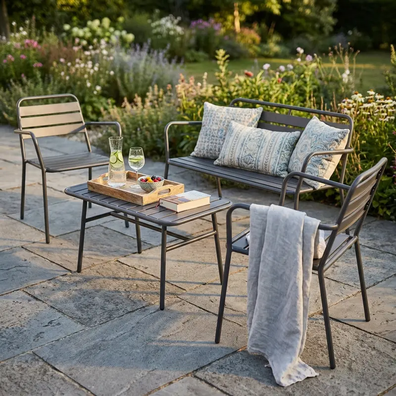 Egeo - salotto da giardino in acciaio