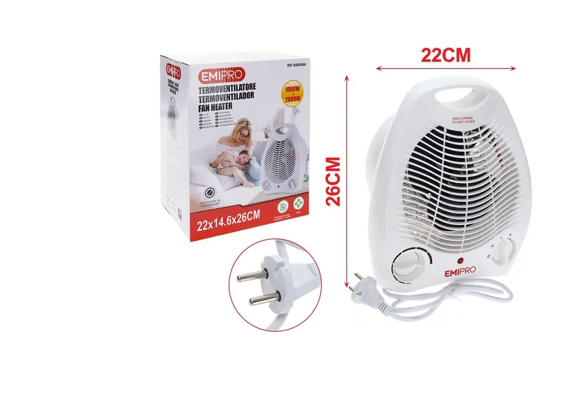 EMI TERMOVENTILATORE 1000/2000W 22*14.6*26CM