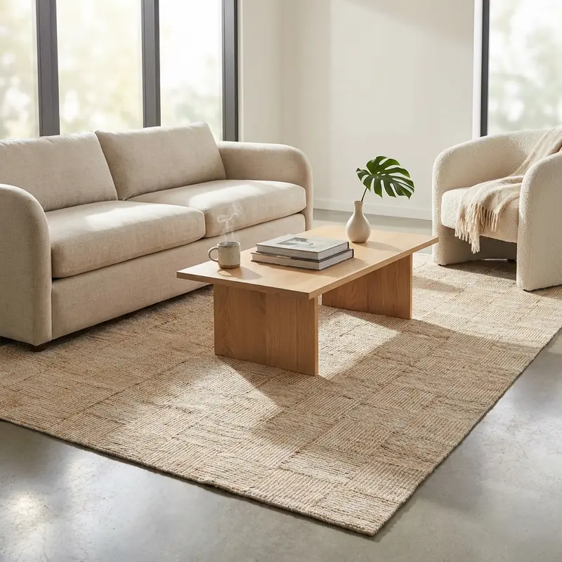 Ermione - tappeto in lana e juta beige 160x230