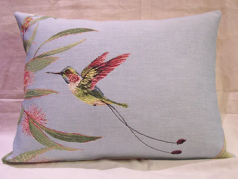 Eucalyptus and hummingbird Pillow Tapestry