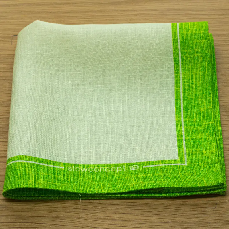 Fazzoletto da taschino in puro Lino stampato Verde Cod 133