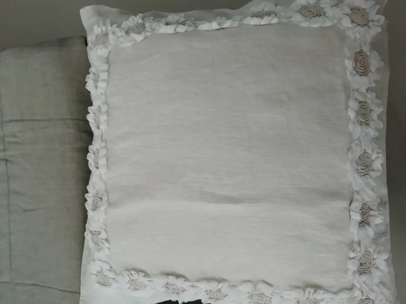 federa in lino con peonie
